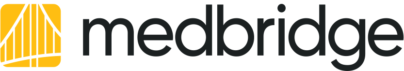 MedBridge logo with a yellow abstract design on the left and "medbridge" in bold black letters on a white background.